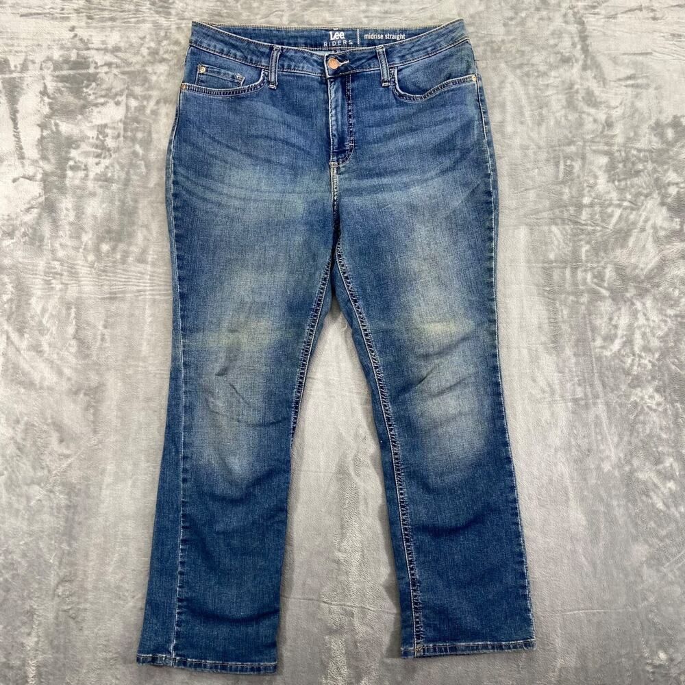 Lee Women's‎ Midrise Straight Jeans Size 14P Blue